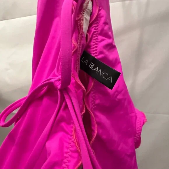 La Blanca Pink Plunge One-Piece Swimsuit – Size 12 (NWOT) - Picture 2 of 7